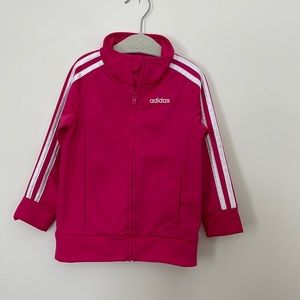 Pink Adidas zip up sweatshirt toddler girls